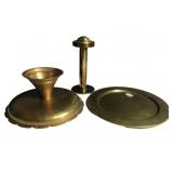 Vintage Brass 3 Piece Candle Holder Set - Elegant