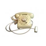 Vintage GTE White Rotary Corded Telephone Model 44