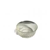 Clear Glass Bowl with a Ribbed Design.