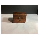 Handcrafted Wooden Box with Metal Lock and Leather