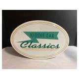 Kiddie Car Classics White Oval Sign with Green Tex