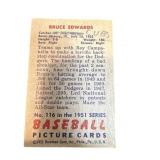 1951 Bowman Gum Inc. Bruce Edwards Baseball Card #