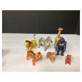 Set of Plastic Safari Animal Toys - Giraffe, Zebra