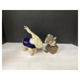 Black and White Striped Elephant and Navy Hollypha