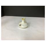 Vintage 1965 Helen C. Shell White Ceramic Vase wit