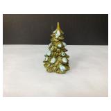 Vintage 1968 Green and White Ceramic Christmas Tre