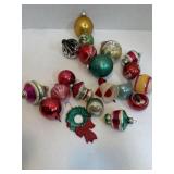 Vintage Glass Christmas Ornament Set with Green, R