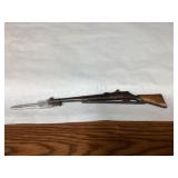 Vintage Toy Rifle with Bayonet - Grey with Wood Ac