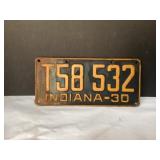 INDIANA-30 T58 532 License Plate - Vintage Yellow