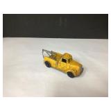 Tootsietoy Yellow Metal Toy Tow Truck with Tow Hoo