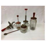 Antique Kitchen Utensil Set - Vintage Hand Crank M