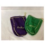 Crown Royal Bags - Purple, Green, Gold Trim