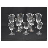 9-pc Fostoria Sheffield Silver Rimmed Stemware