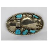 Navajo Turquoise & Sterling Silver Belt Buckle