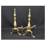 Brass PURITAN Fireplace Fire Dog Andirons