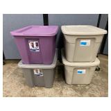 2 Sterilite & 2 Room Essentials Storage Totes