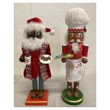 2 Wood Decorative Nutcrackers 14" Tall