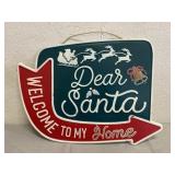 Dear Santa Metal Sign 19"x12"