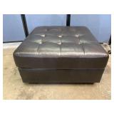 Faux Leather Cushion Top Ottoman 35"x35"x18"