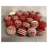 3.5" Red/White Knitted Christmas Ornaments