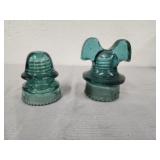 Pair Of Antique Glass Insulators