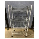 Wire Metal Rack On Wheels 16.5"10"x33"