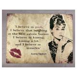 Audrey Hepburn Metal Sign 15.75"x11.75"