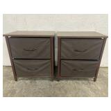 2 Matching Night Stands With Fabric Drawers