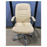 Cushioned Office Chair W/Chrome Base On Wheels