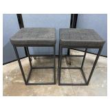 2 Cushion Top/ Metal Base Stools 18.5"x15"29.5"