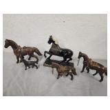 5 Vintage Metal Horses