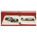 2 Signed D. Gray Indy RaceCar Artworks