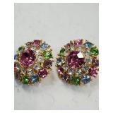 Vintage Fruit Salad Clip on Earrings