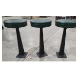 Set of 3 Cast Iron Base Bar Stools