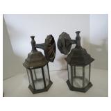 PAIR OF OLD OUTDOOR WIRED LAMP