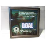 FRAMED SOCCER PICTURE WITH QUOTATION FROM PELE