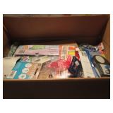 BOX FILLED WITH VARIOUS CRAFT, STATIONARY, ETC