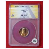 1967 Lincoln Cent SMS ANACS SP65 RB