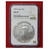 2024 American Eagle NGC MS70 1 Ounce Silver