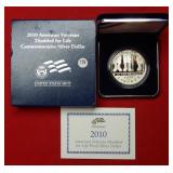 2010 American Veterans Proof Silver Dollar