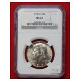 1970 D Kennedy Half Dollar NGC MS62