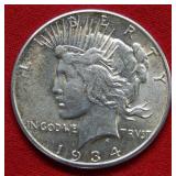 1934 S Peace Silver Dollar