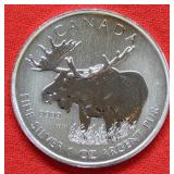 2012 Canada $5 Moose 1 Ounce Silver Commem