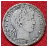 1895 S Barber Silver Half Dollar