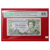 2011 Falkland Islands 10 Pounds PMG 64 EPQ