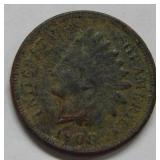 1908 S Indian Head Cent  -- Grainy