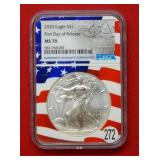 2020 American Eagle NGC MS70 1 Ounce Silver