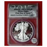 2017 W American Eagle ANACS PR70DCAM 1 oz Silver