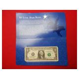 2001 $1 Federal Reserve Star Note TX