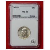 1957 D Washington Silver Quarter    ***